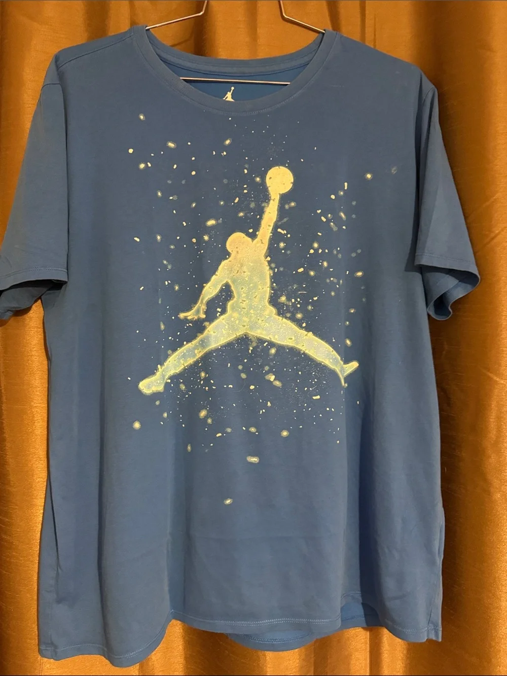 Jordan Blue Tee with Yellow Splash Jumpman Graphic Nike